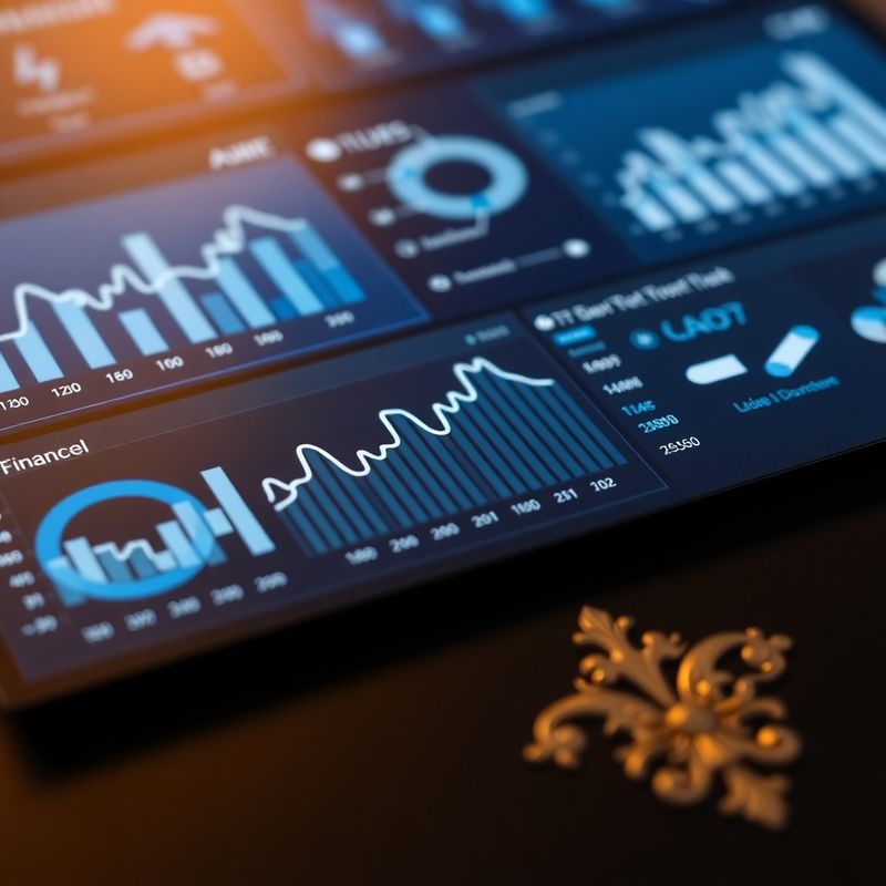 Interaktivní finanční dashboard s indigo-tech UI a grafy